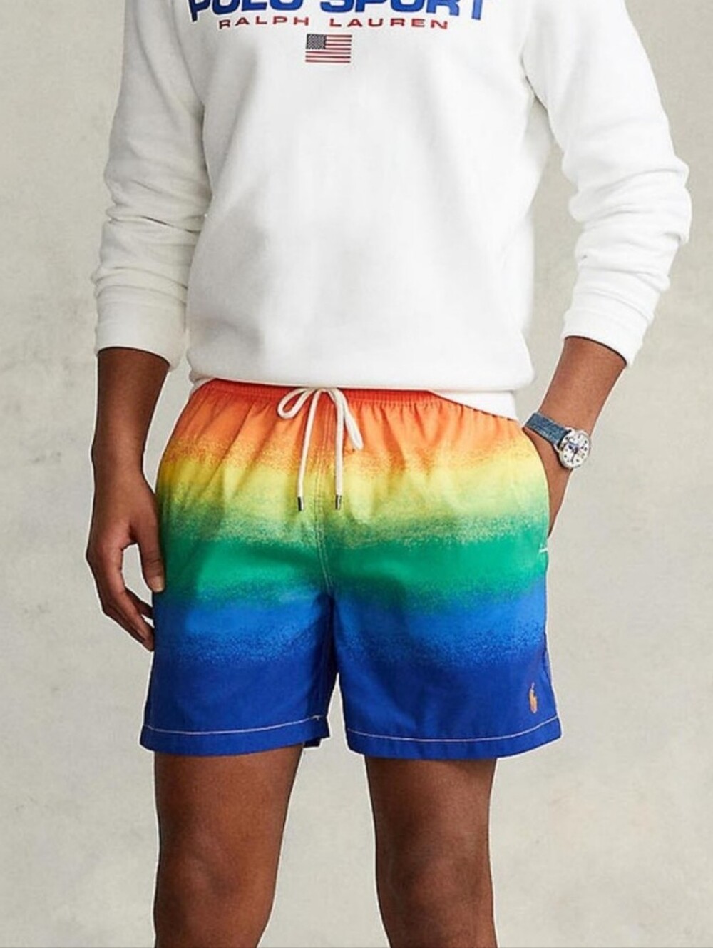 Polo Ralph Lauren Men's 5.75 -in. Traveler Swim Trunks XXL Colorful Ombre